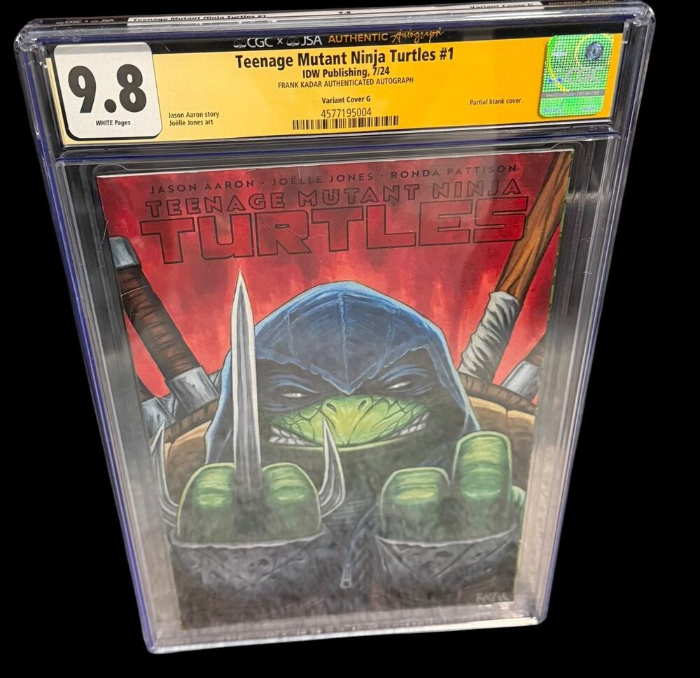 Teenage Mutant Ninja Turtles #1 CGC 9.8 SS Frank Kadar Variant Cover G IDW 2024